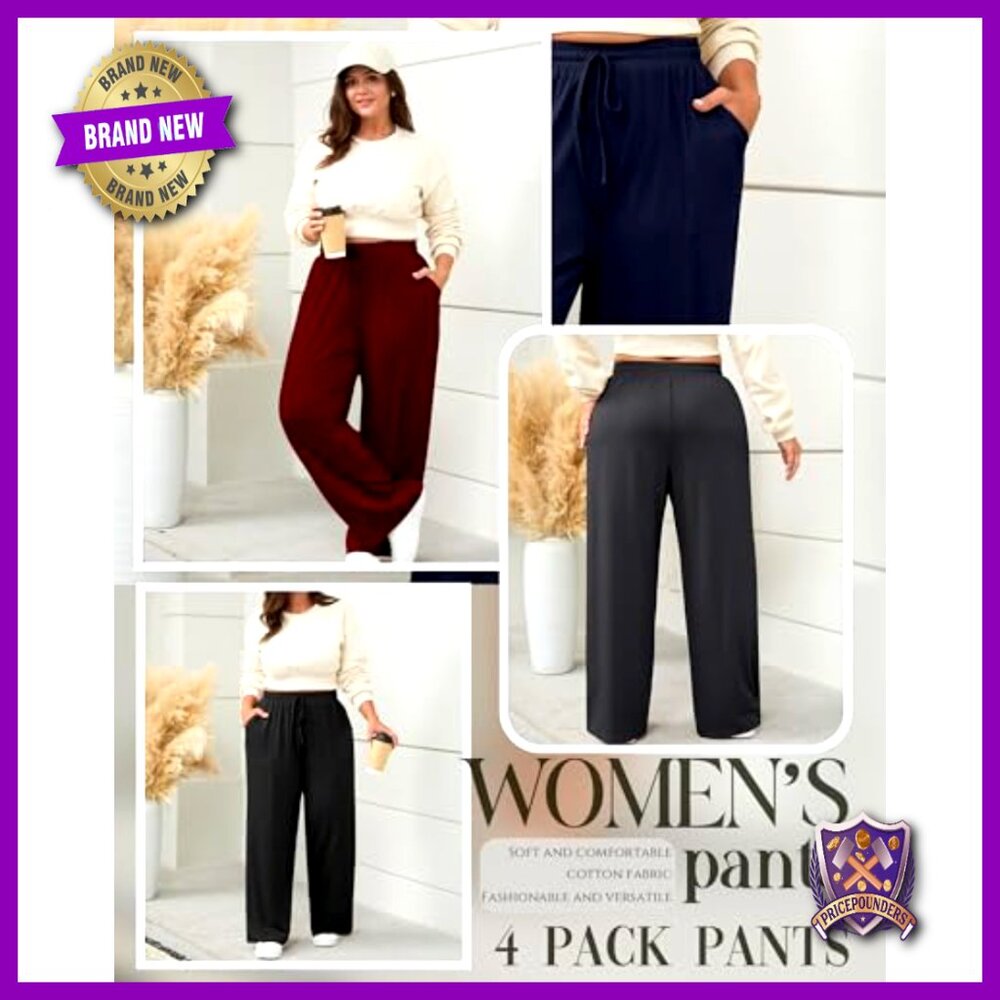 Plus Size Drawstring Yoga Pants With Pockets Wide… - image 6